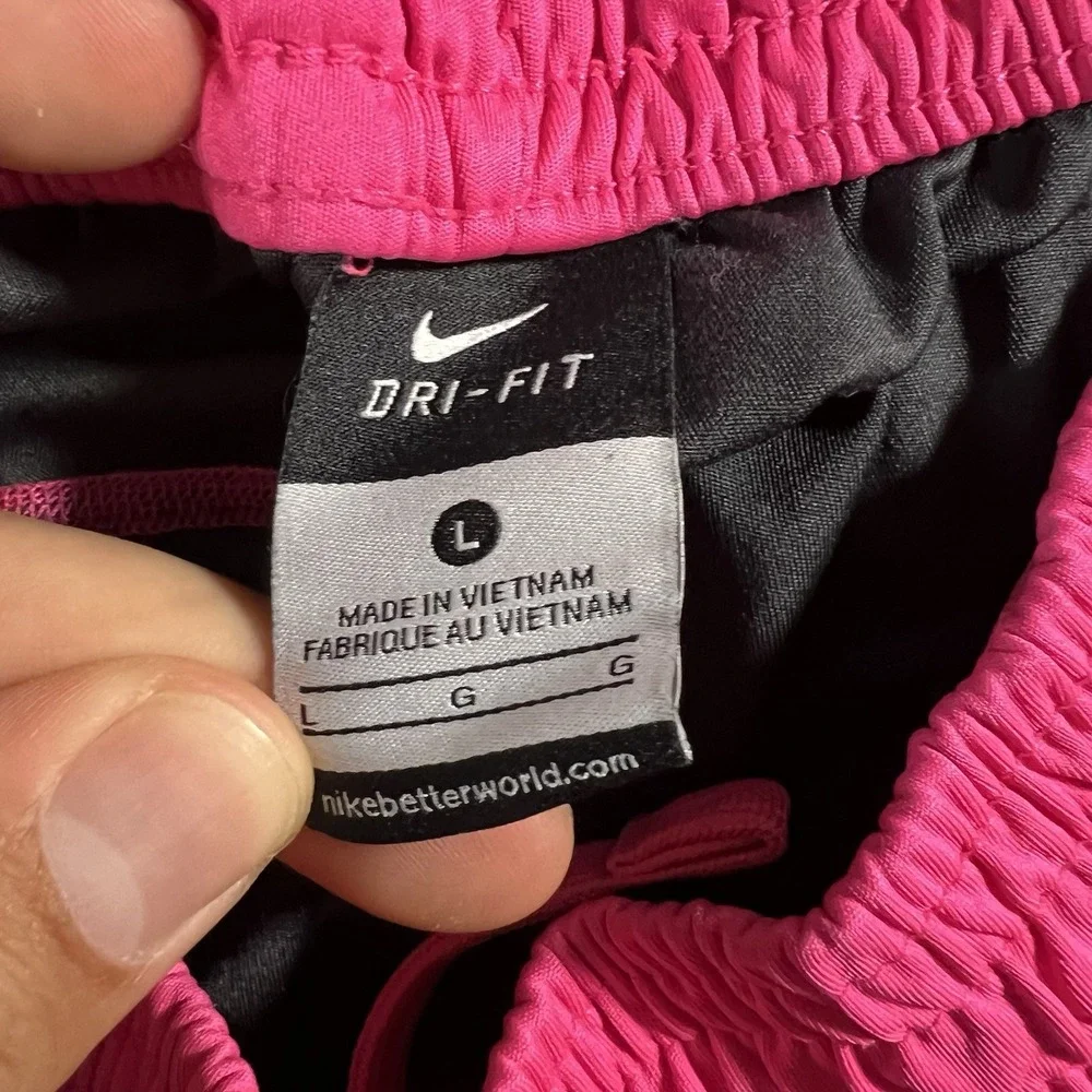 Nike Dri-FIT Running Athletic Shorts Black Pink Women's Large Activewear
